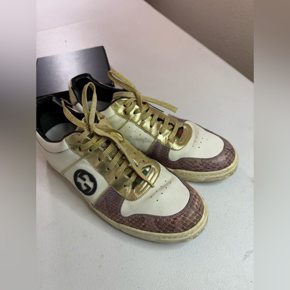 Gucci snake and leather sneakers. "5th Ave Edition"
Sz 9.5 G / / US 10.5 Exotic - Picture 3 of 13
